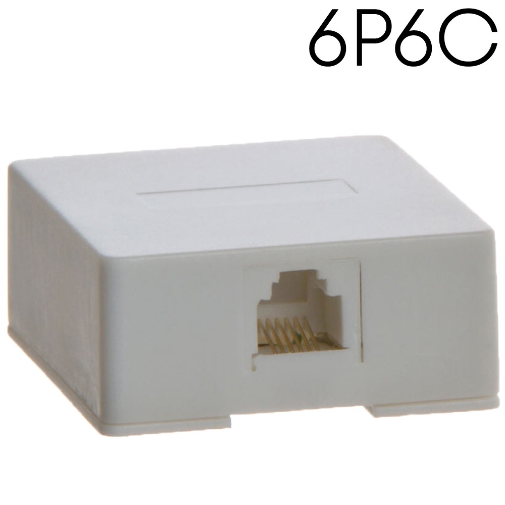Telephone Surface Mount Box RJ11 RJ12 Keystone Mount Box 1 Port Wall Box White