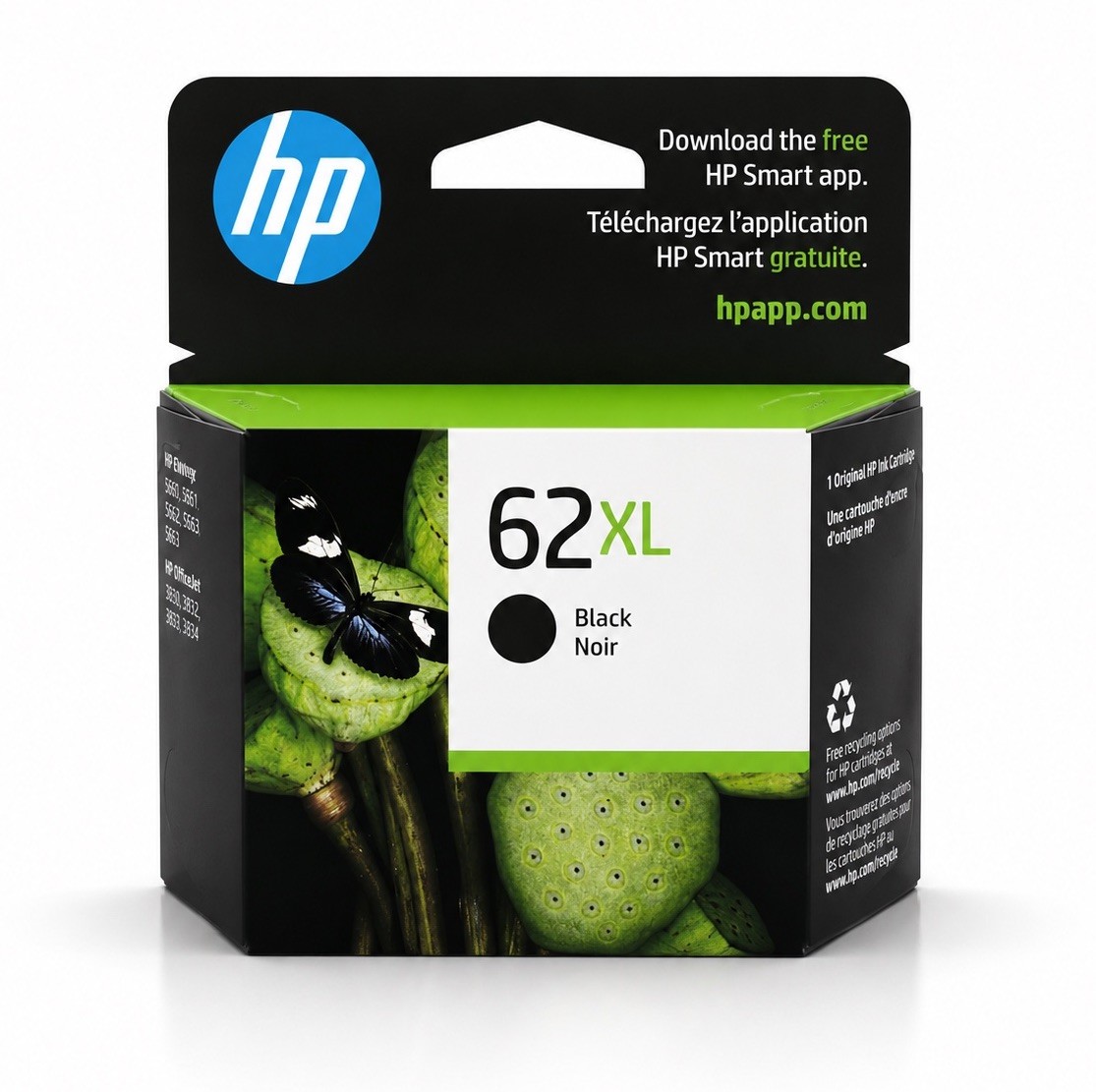 HP C2P05AN 62XL High Yield Ink Cartridge - Black Noir