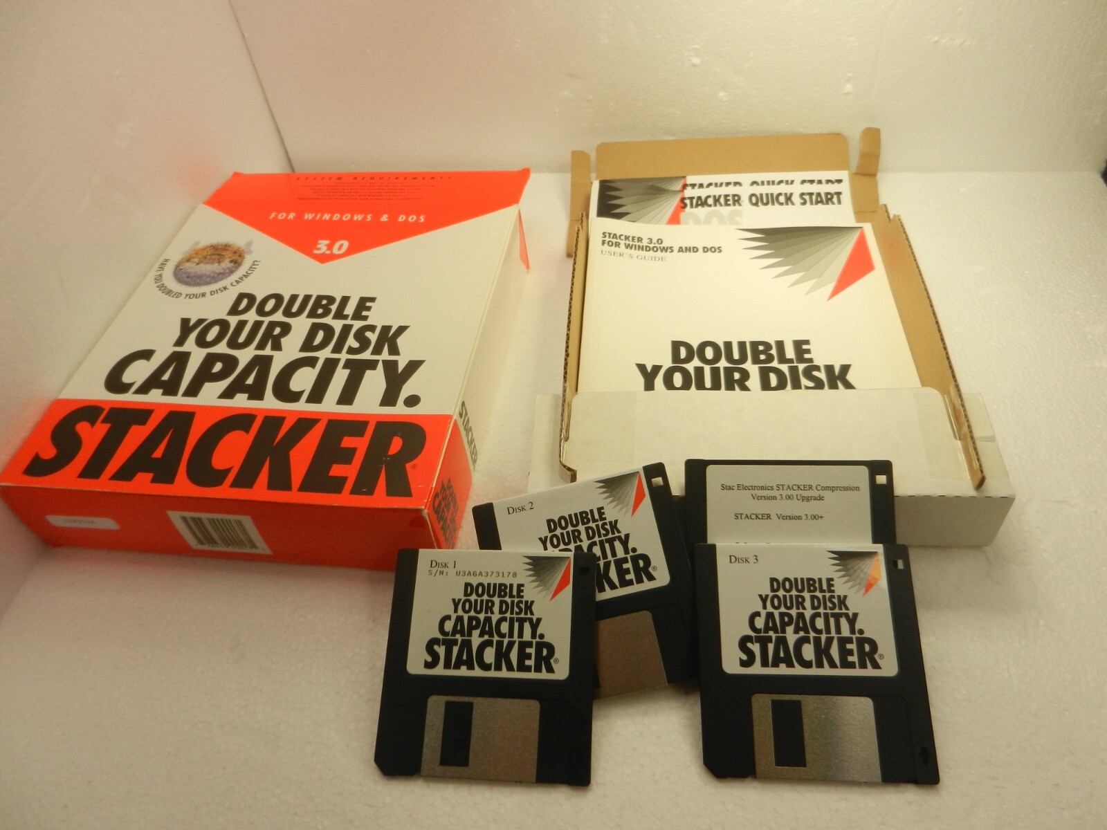 Stacker 3.0 for Windows & Dos 3.5 Disks - Retro Software - Rare