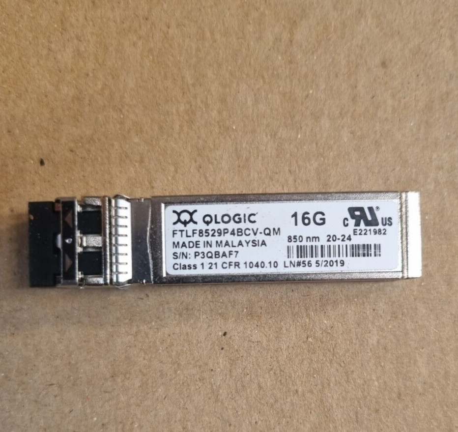 QLOGIC FTLF8529P4BCV-QM 16GB 850NM SHORT WAVE SFP+ TRANSCEIVER (IN29S3)