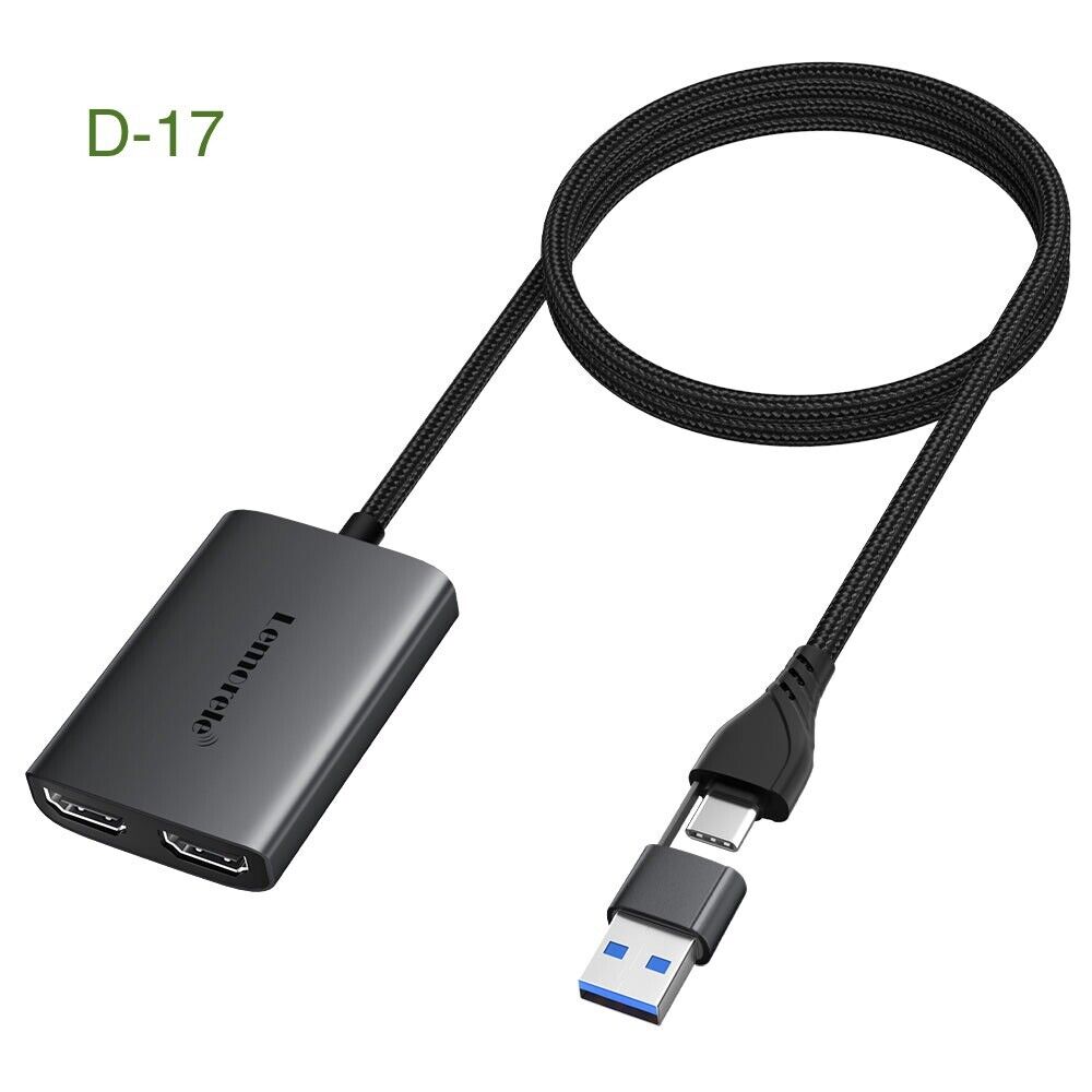 Lemorele USB/USBC to two port HDMI Adapter