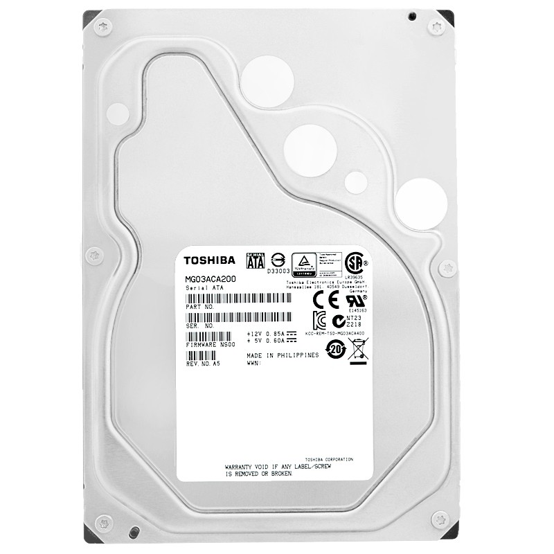 Toshiba MG03ACA200 2TB SATA III 7200Rpm 64MB Cache 3.5" Internal Hard Drive