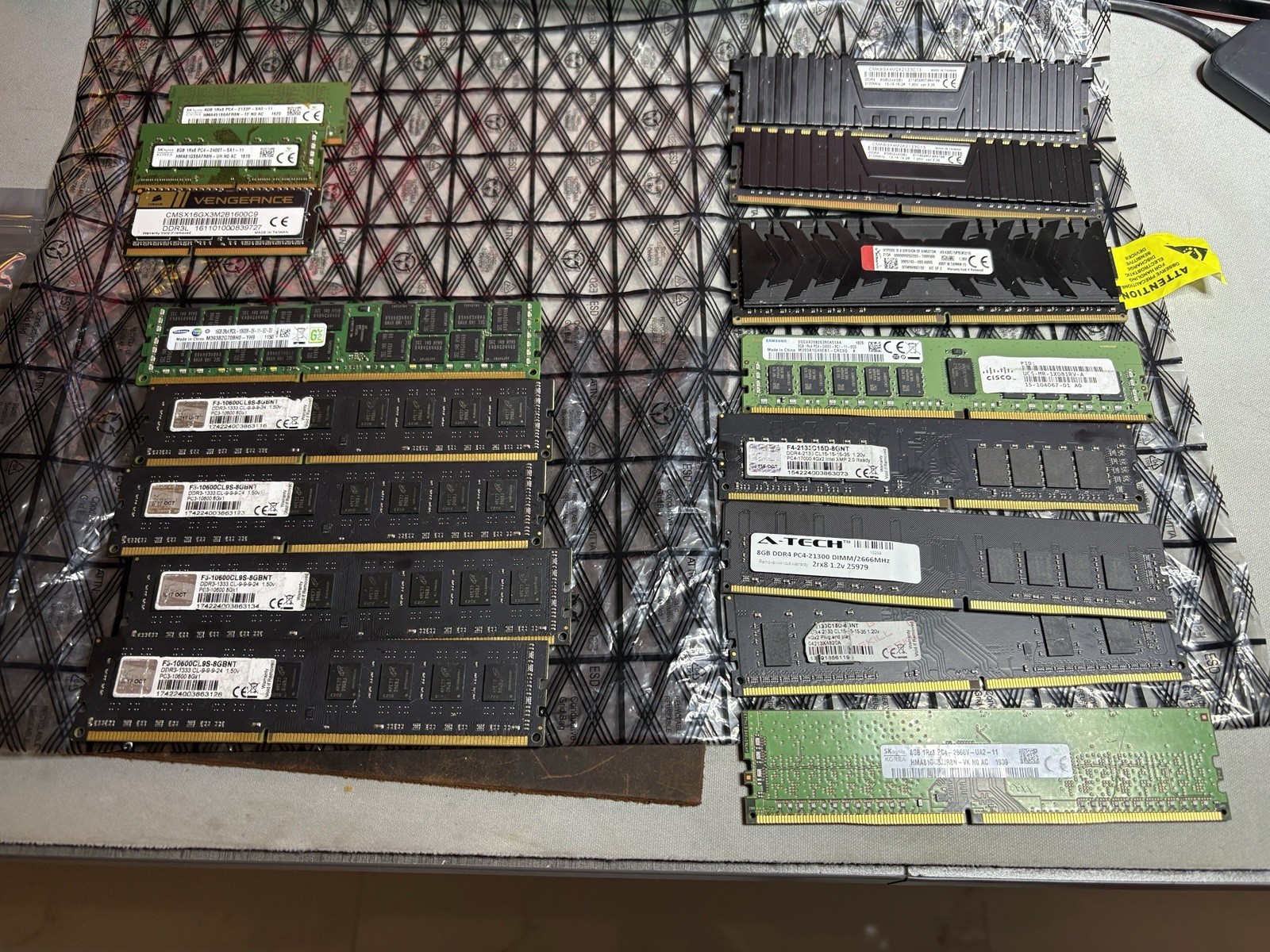 Mixed RAM Lot 17 Sticks 116GB DDR4 DDR3 Desktop Laptop Server ECC Tested
