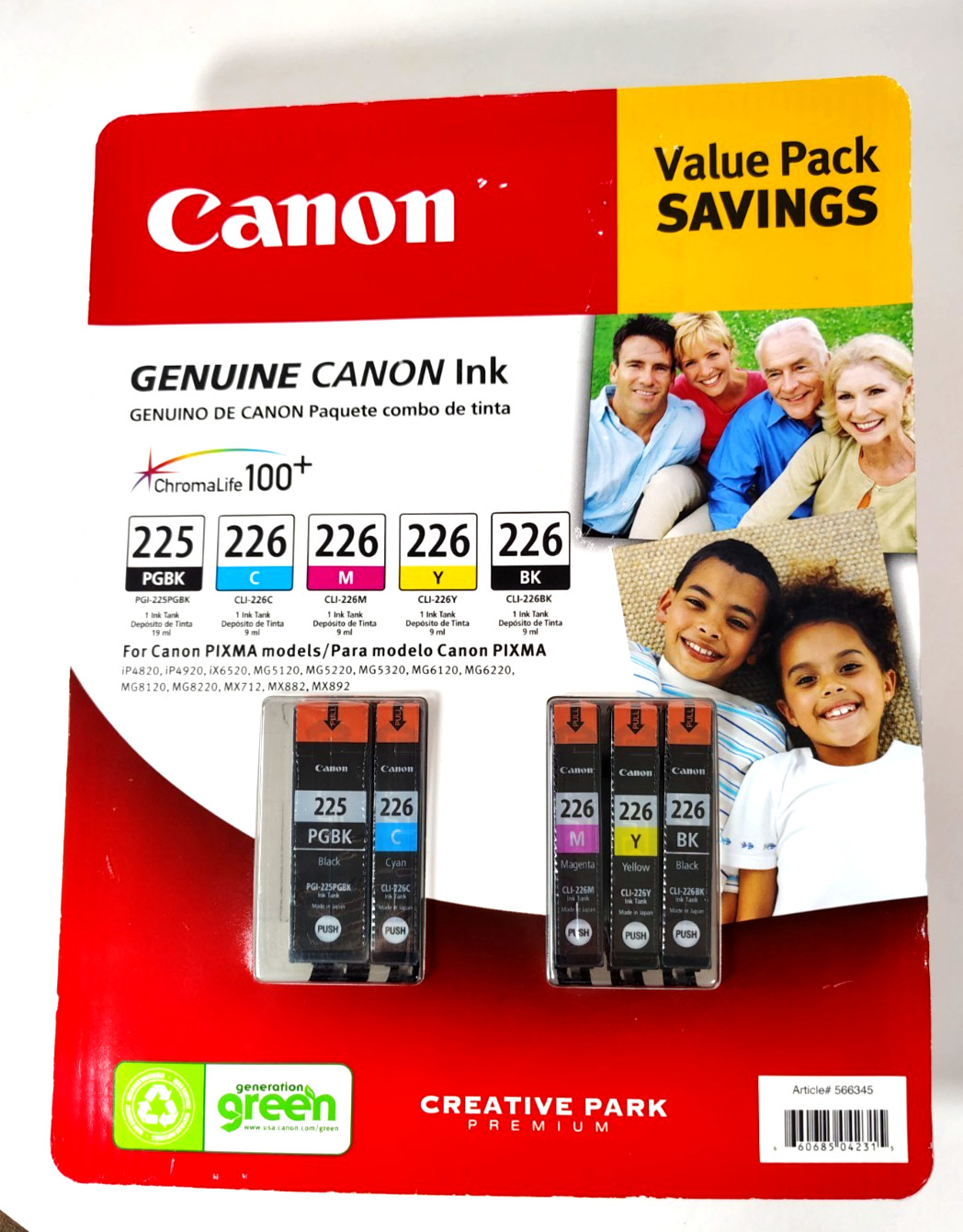 Genuine Canon OEM PGI-225 PGBK CLI-226 BK C M Y 5 Ink Cartridge Set NEW Sealed