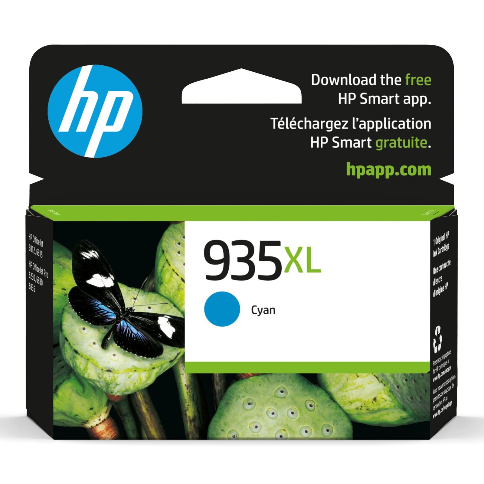 HP 935XL Cyan Ink Cartridge Genuine OEM New Sealed EXP 04/2024