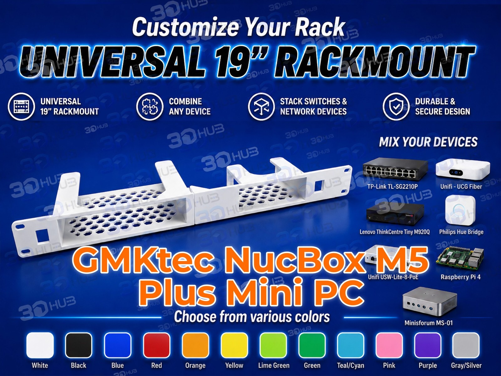 GMKtec NucBox M5 Plus Mini PC 19" Rackmount 1U - Mix & Match with other devices