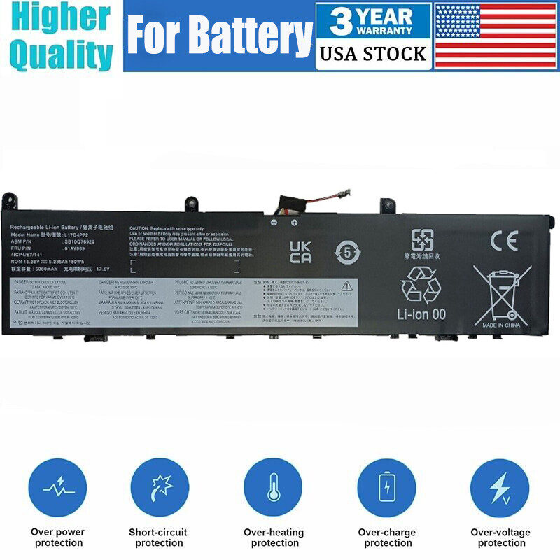 L17C4P72 L17M4P72 New For Lenovo Thinkpad L18m4p71 Battery P1 X1 USPS FAST