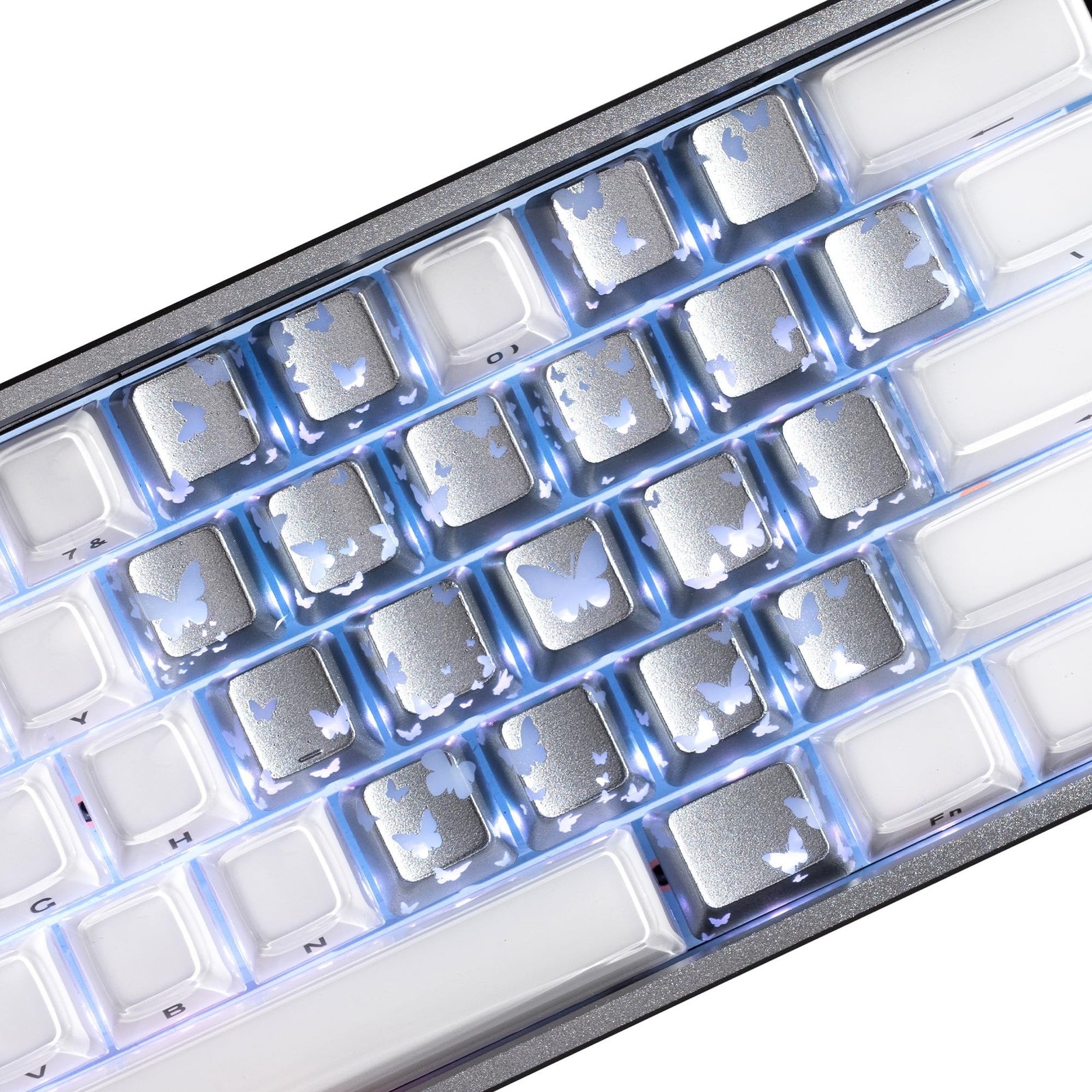 HITIME XVX Butterfly Shine Through Keycaps, Love Theme Cute Custom Keycaps, B...
