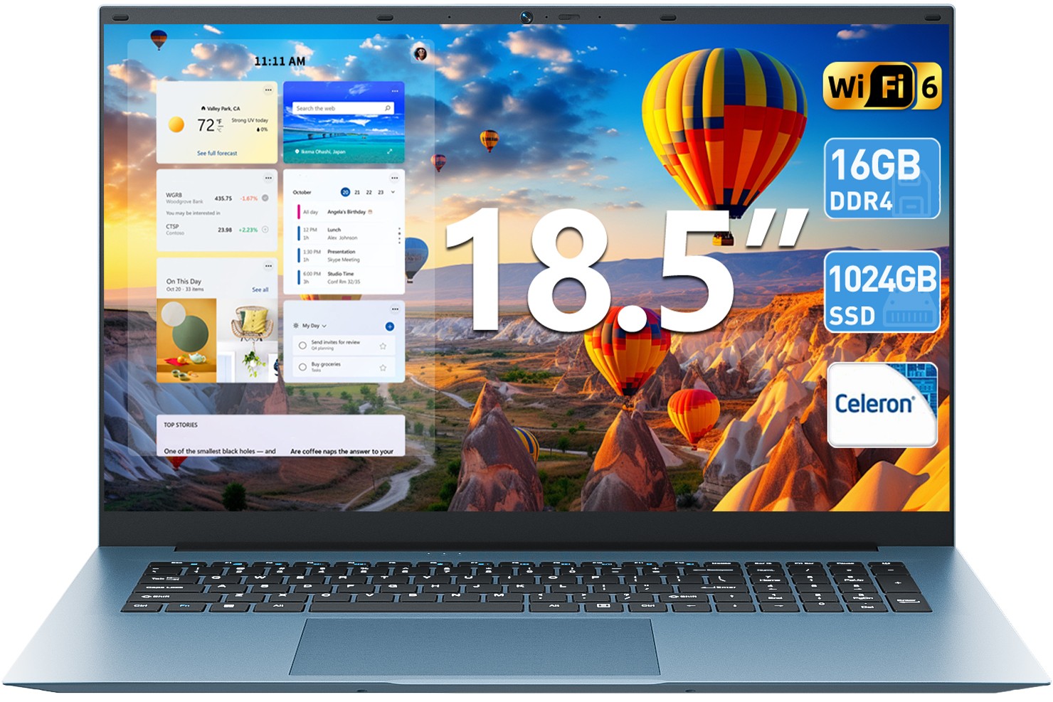 2026 SGIN 18.5" Full HD Laptop Intel Core i3 16GB RAM 1024GB SSD LAN USB-C Win11