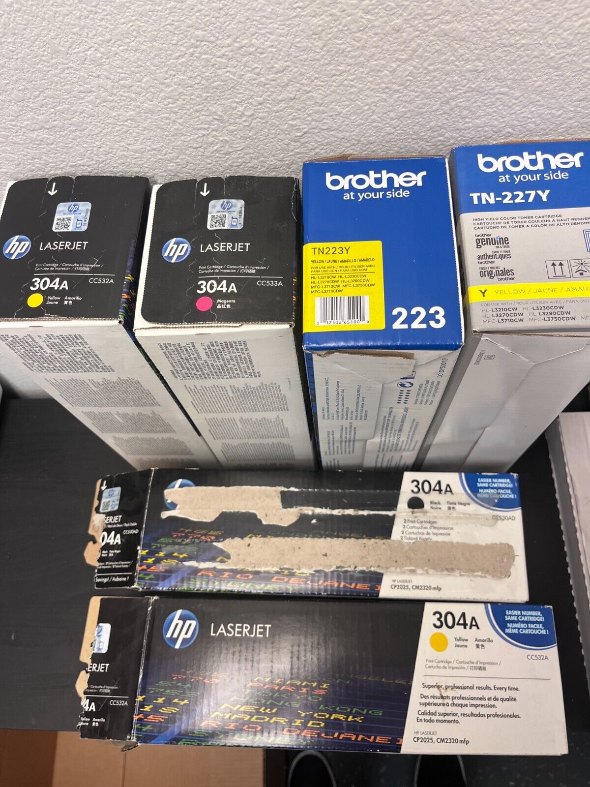 Printer Toner LOT New Brother HP LaserJet 304A TN-227Y TN-223Y Open Box Deal