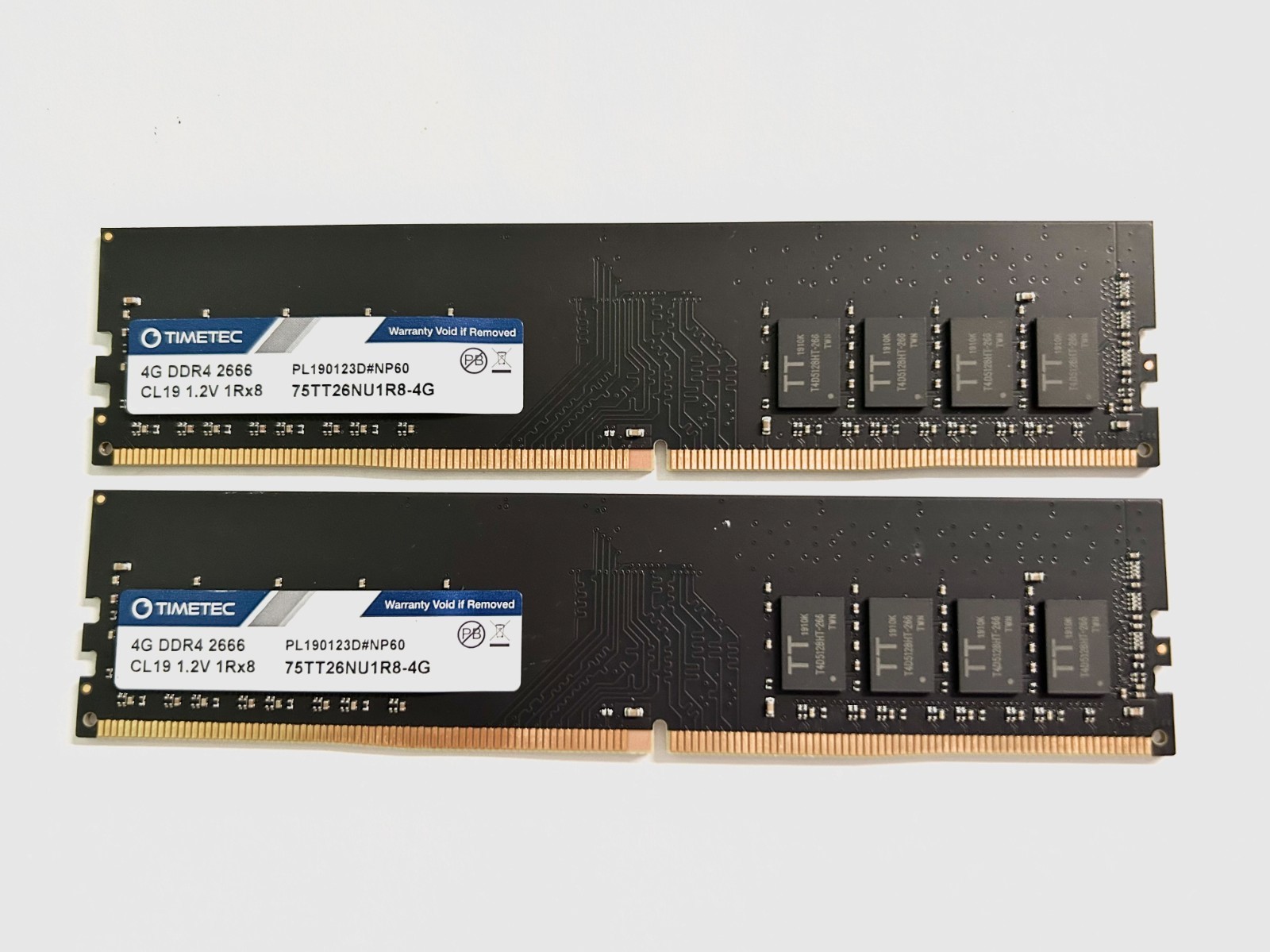 Timetec 8GB KIT(2x4GB) DDR4 2666MHz PC4-21300 Unbuffered Non-ECC 1.2V CL19 1Rx8