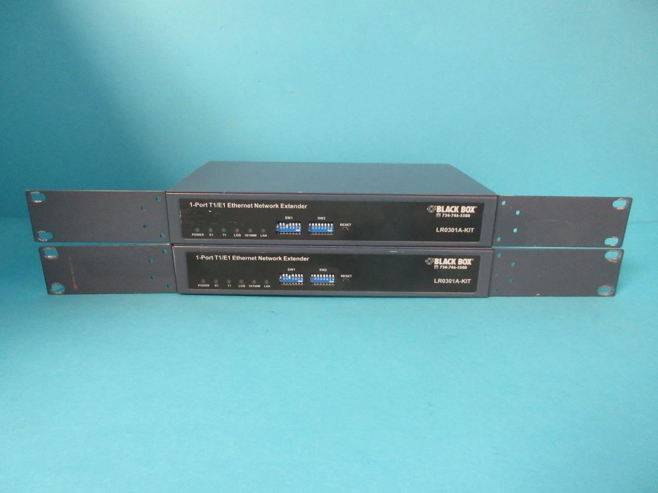 Lot of 2 Black Box LR0301A-Kit Managed T1/E1 Fast Ethernet Extender Kit