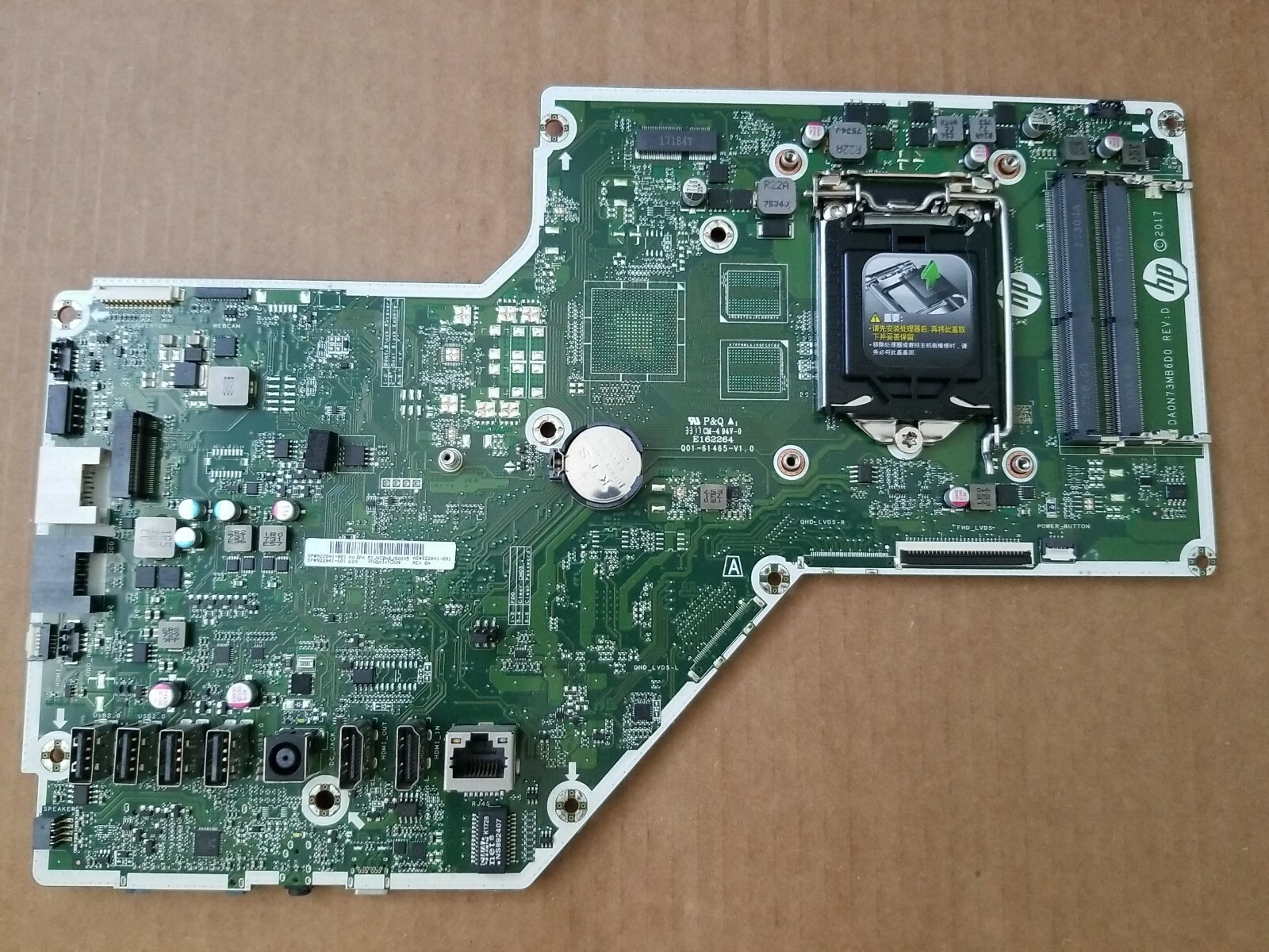 HP Pavilion 24-R 27-R 24-R014 Klingon-UF Motherboard 922841-601 DA0N73MB6D0