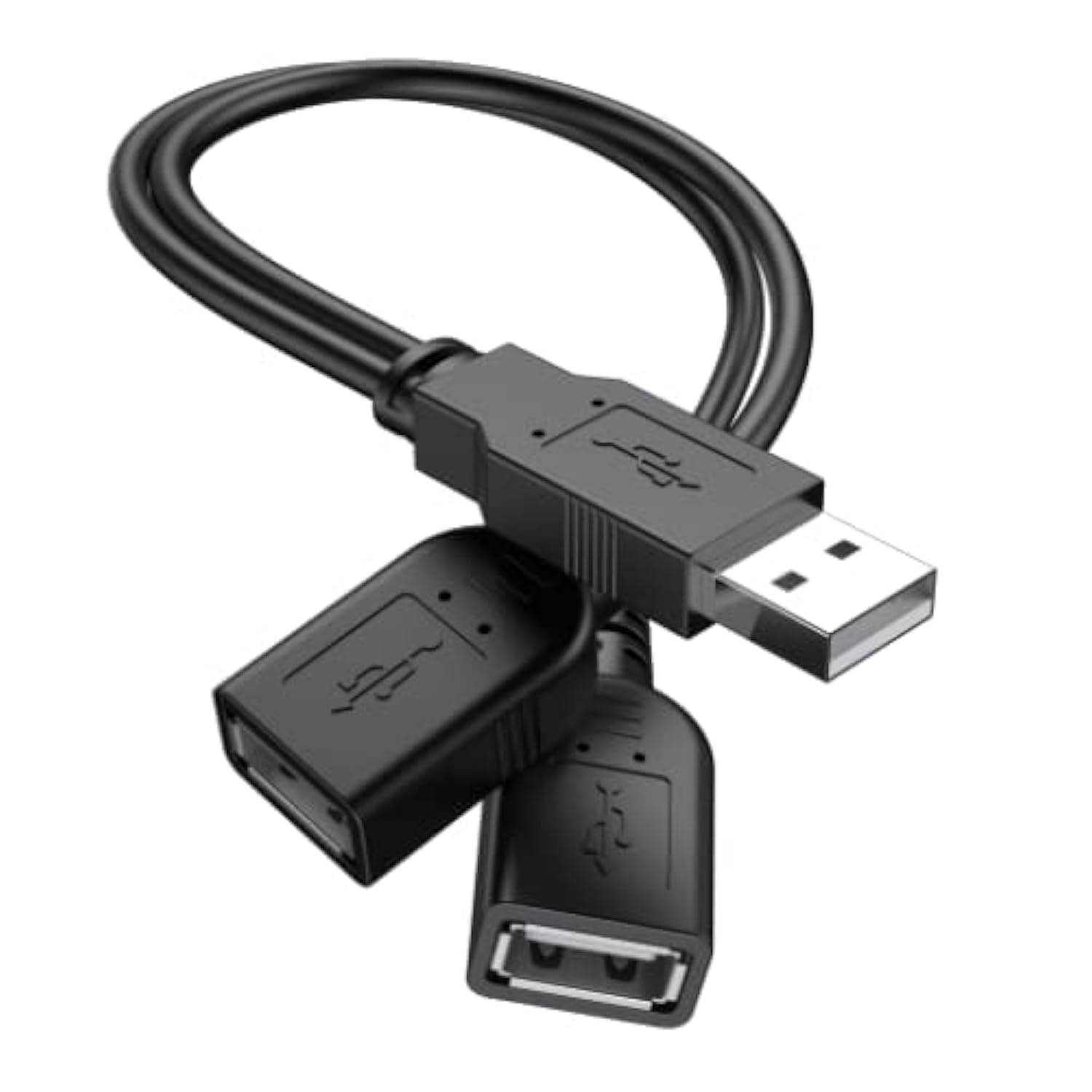 【2026 Upgraded】 USB 2.0 A Male to 2 Dual USB Female Jack Y Splitter Hub Power
