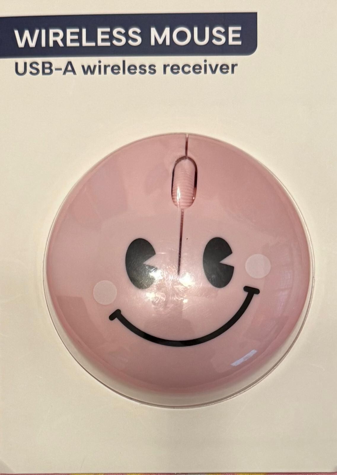 Vivitar Wireless Mouse Pink Bullseye Smile Design USB PC Laptop Mac