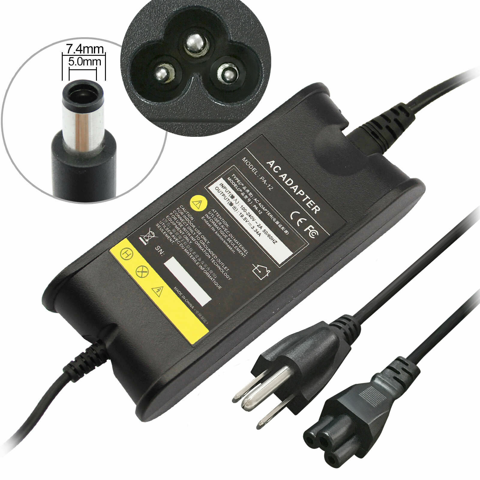 For Dell Latitude 11 3190 P26T003 P26T004 65W Charger AC Adapter Power Supply 