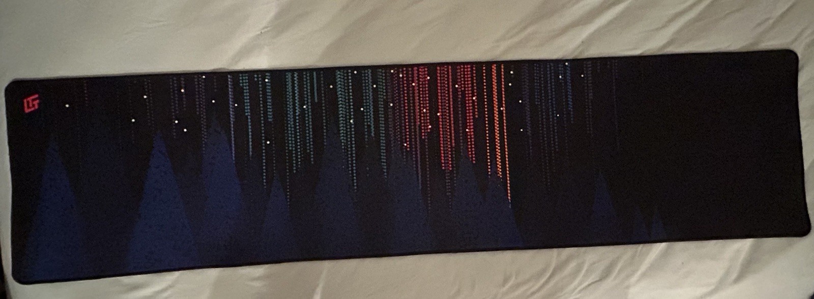 LTT Northern Lights Desk Pad/Mat. ~4'x1' Great Condition Linus Tech Tips