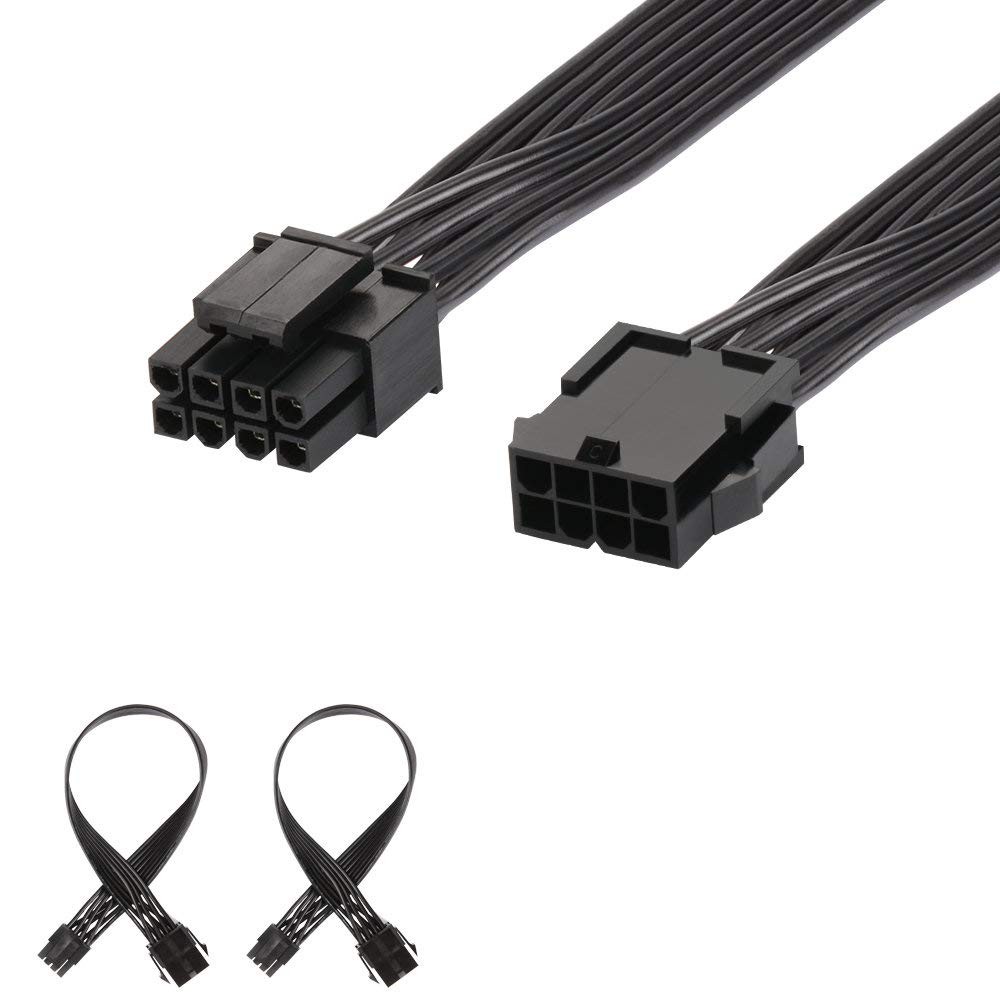 EPS 8 Pin Power Extension Cable, ATX CPU 8 Pin Female to 8(4+4) Pin Male EPS Ext