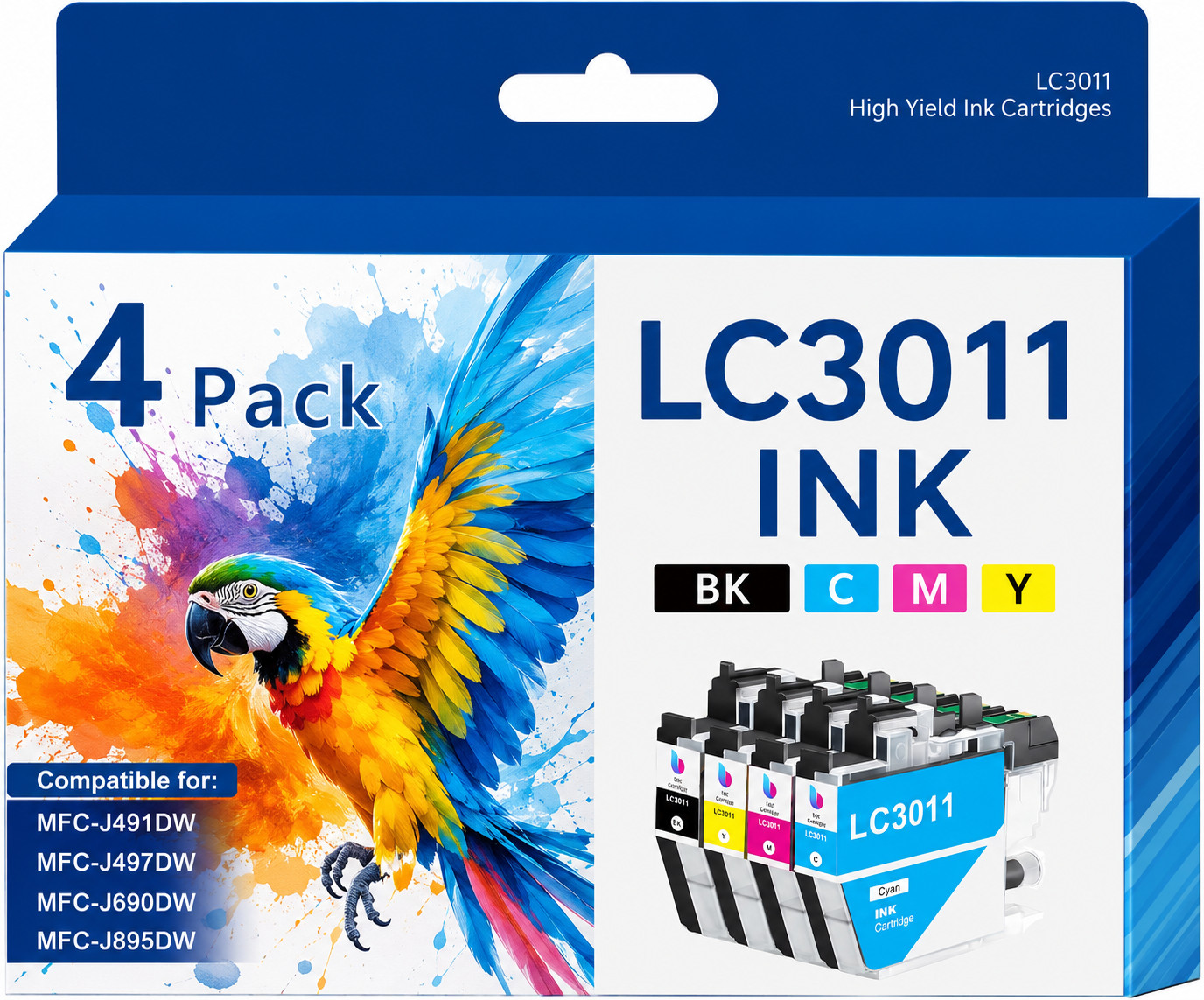 LC3011 4PK Heid Yield Ink Cambo Compatible for MFC-J690DW J497DW J491DW Printer