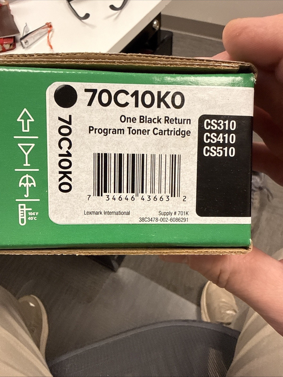Lexmark 70C10K0 701K Black Cartridge Toner CS310 CS410 CS510 New Sealed Box