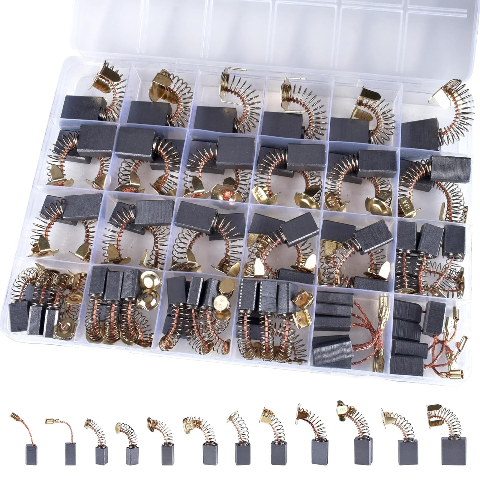 OURUI 72 Pcs 12 Sizes Carbon Brushes Electric Motor