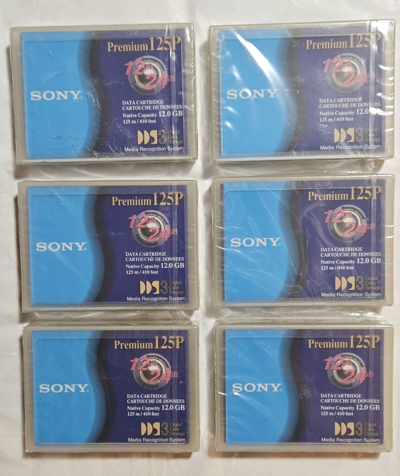 SONY 12.0 GB Data Cartridges NEW Lot of (SIX~6~SIX) NEW OBSOLETE STOCK