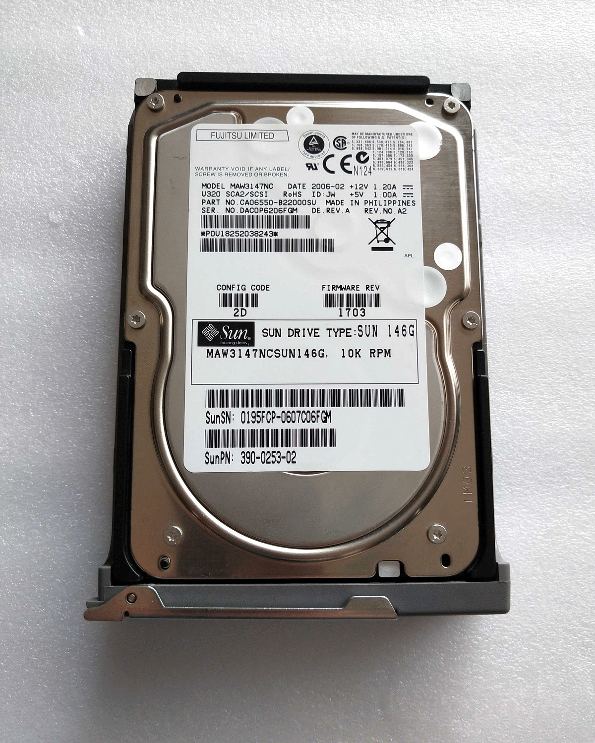 SUN 146G 10K 390-0253 540-6602 XRASC1CA-146G SCSI Hard Drive
