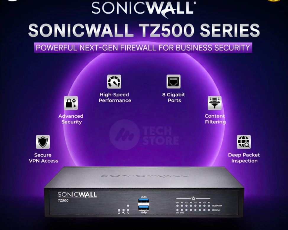 SonicWall TZ 500 Network Security Firewall Appliance - Factory Reset - Tested