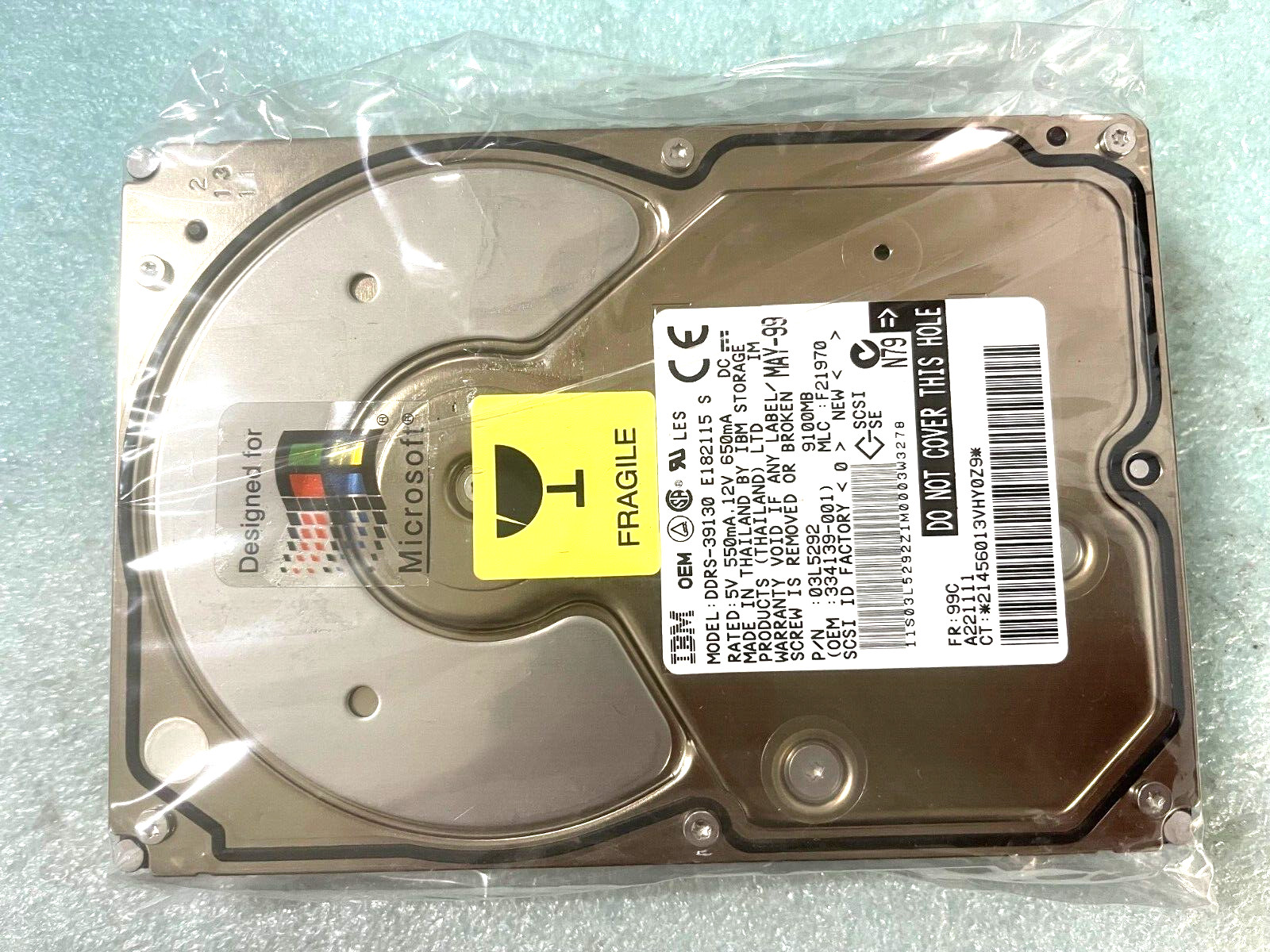 Vintage IBM SCSI DDRS-39130 9GB 68pin 03L5292 Hard Drive CERTIFIED RM3-HD2