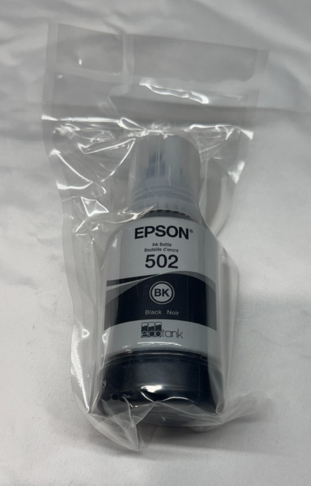 EPSON 502 Black Ink Bottle Ecotank expires 06/27 Sealed