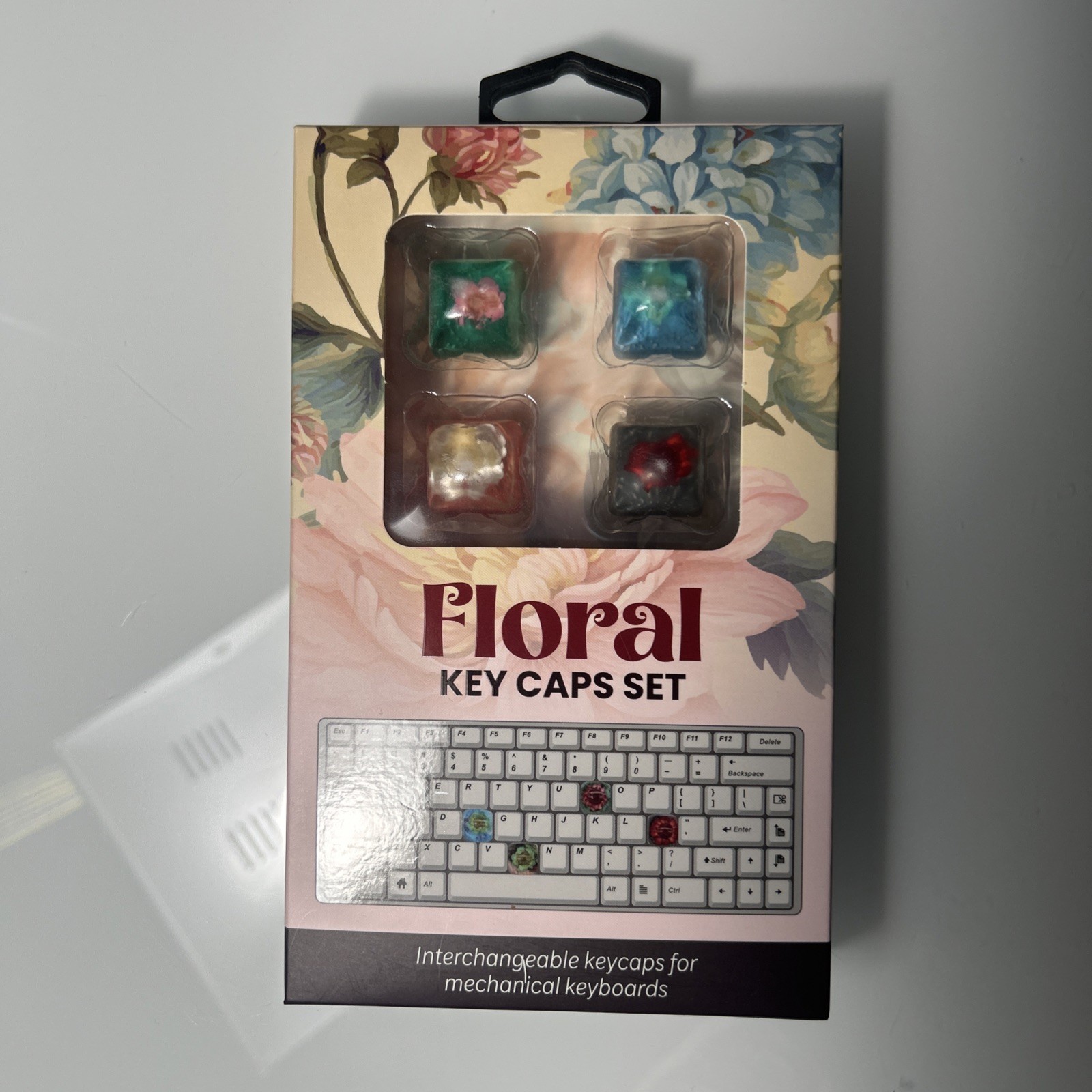 Floral Interchangeable Key Caps Set- UNUSED