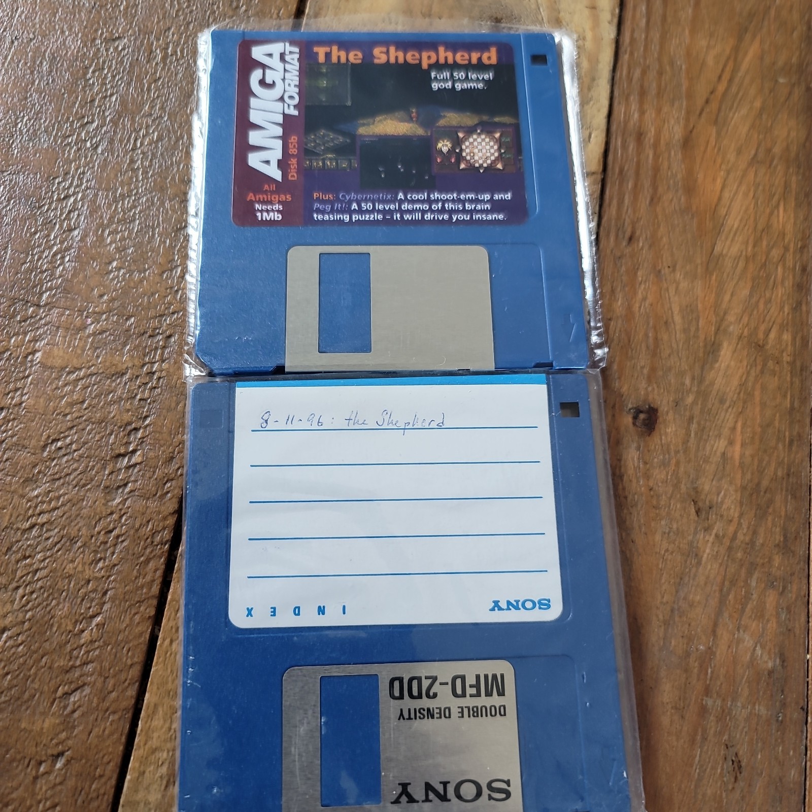 1996 AMIGA Format The Shepherd Full 50 Level God Game PC Wise 3 1/2" Floppy Disk