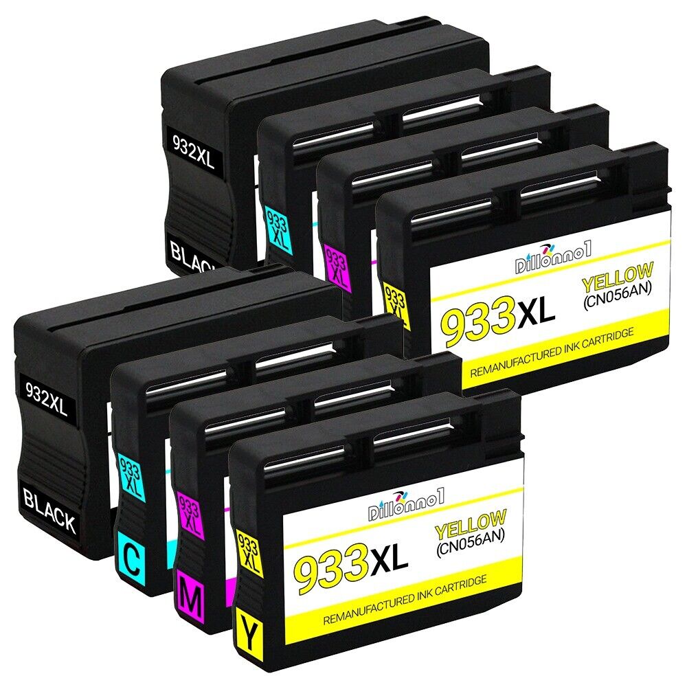 8 PACK For HP 932XL 933XL Ink Cartridges For Officejet 6100 6600 Printer Series
