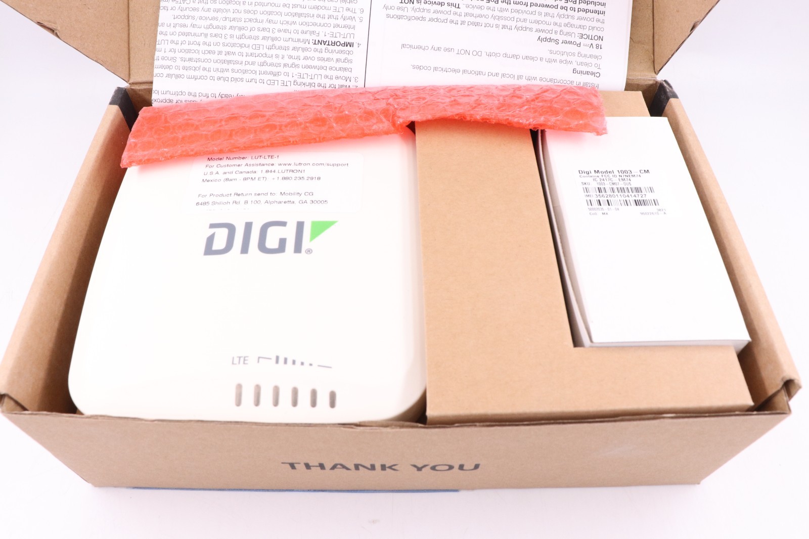 DIGI EX15-WX00-OUS	1003-CM EX15 LTE CELLULAR EXTENDER, REV:AA