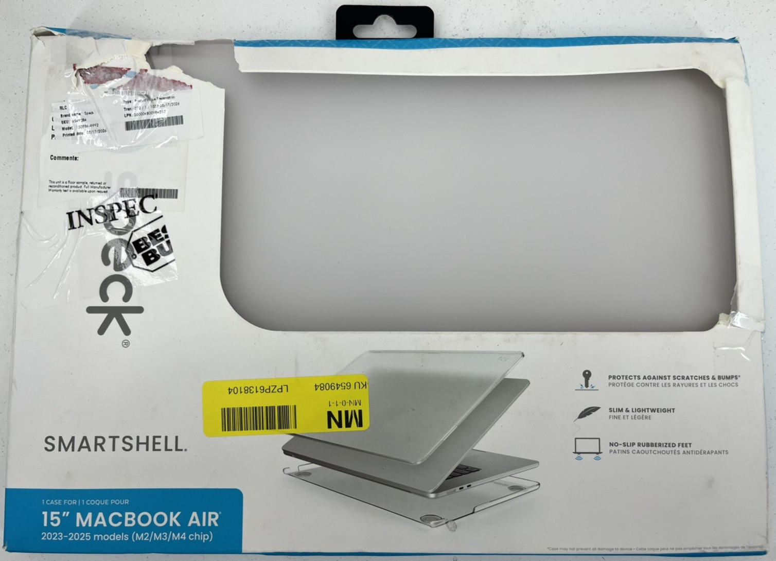 Speck Smartshell Case For Macbook Air 15" M2/M3/M4/M5 (2023-2026) - Clear