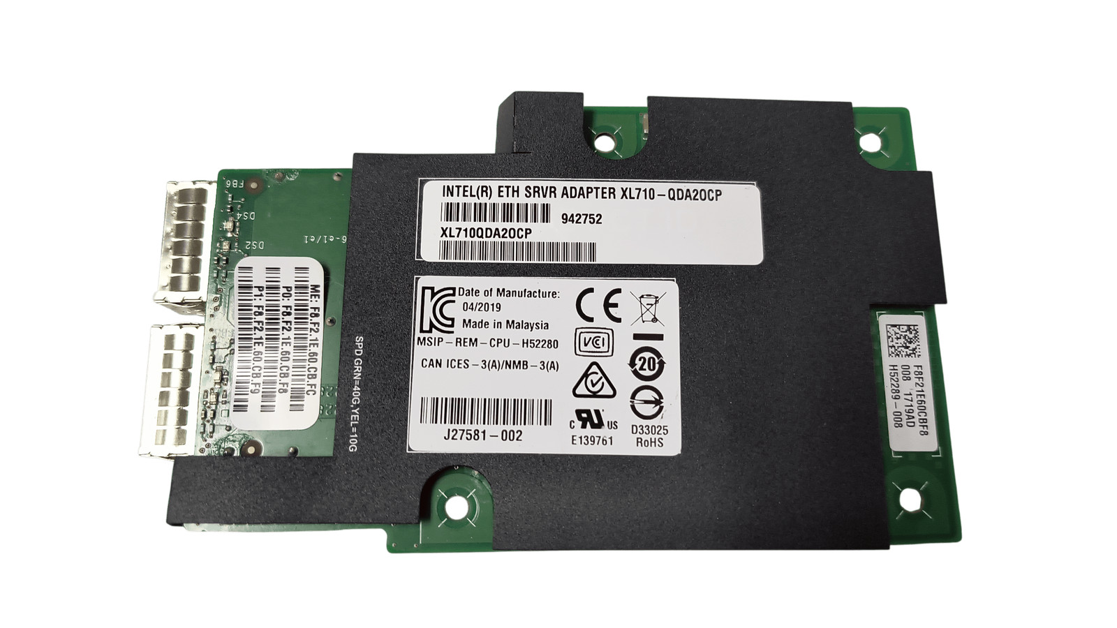 Intel XL710 Dual Port 40Gb QSFP Network Adapter XL710QDA20CP 942752