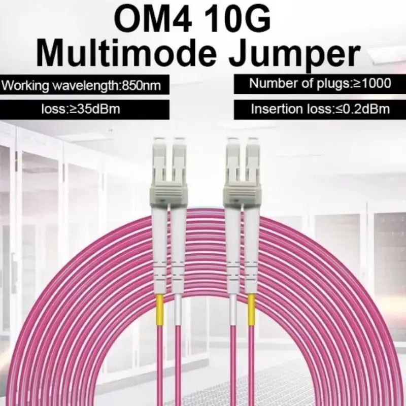 1M-10M OM4 LC-LC 40G 100G Duplex Multimode Fiber Cable Patch Cord LSZH 2.0mm LAN