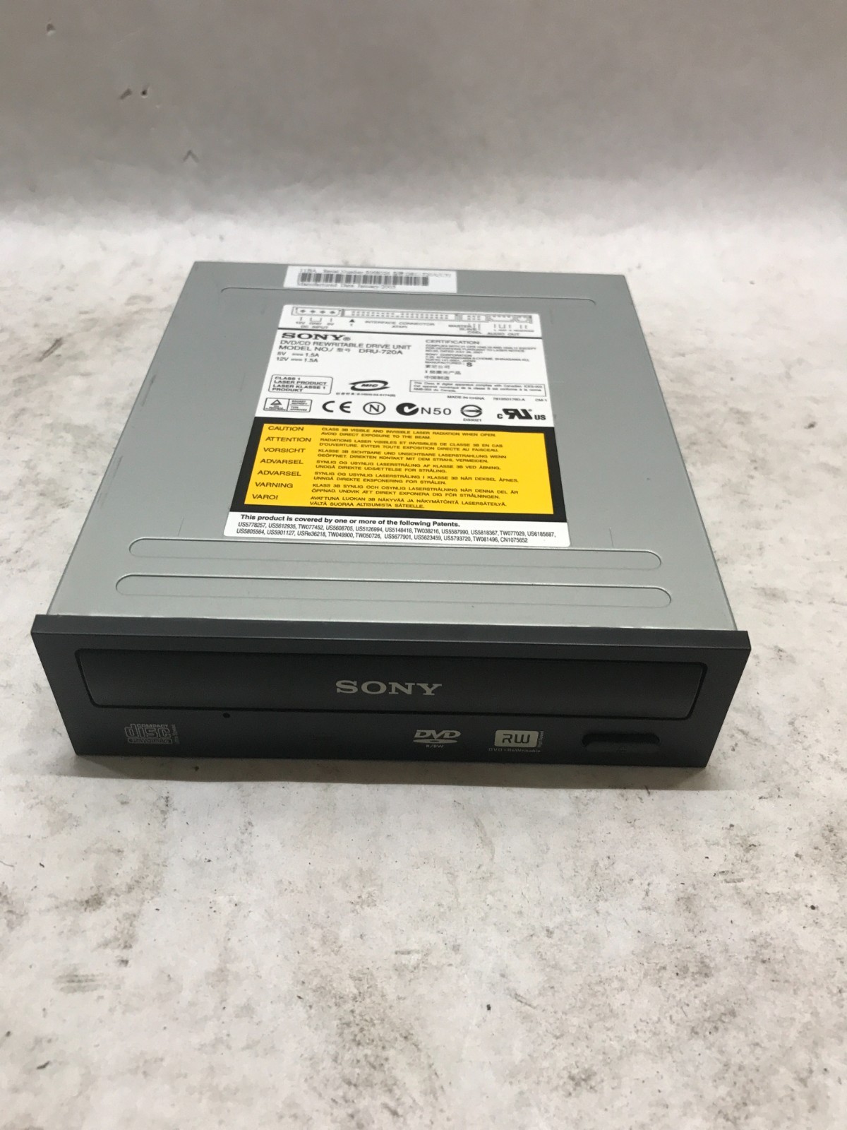 Sony DRU-720A Internal Desktop DVD/CD Rewritable Drive ATAPI Black 5.25 in - DW