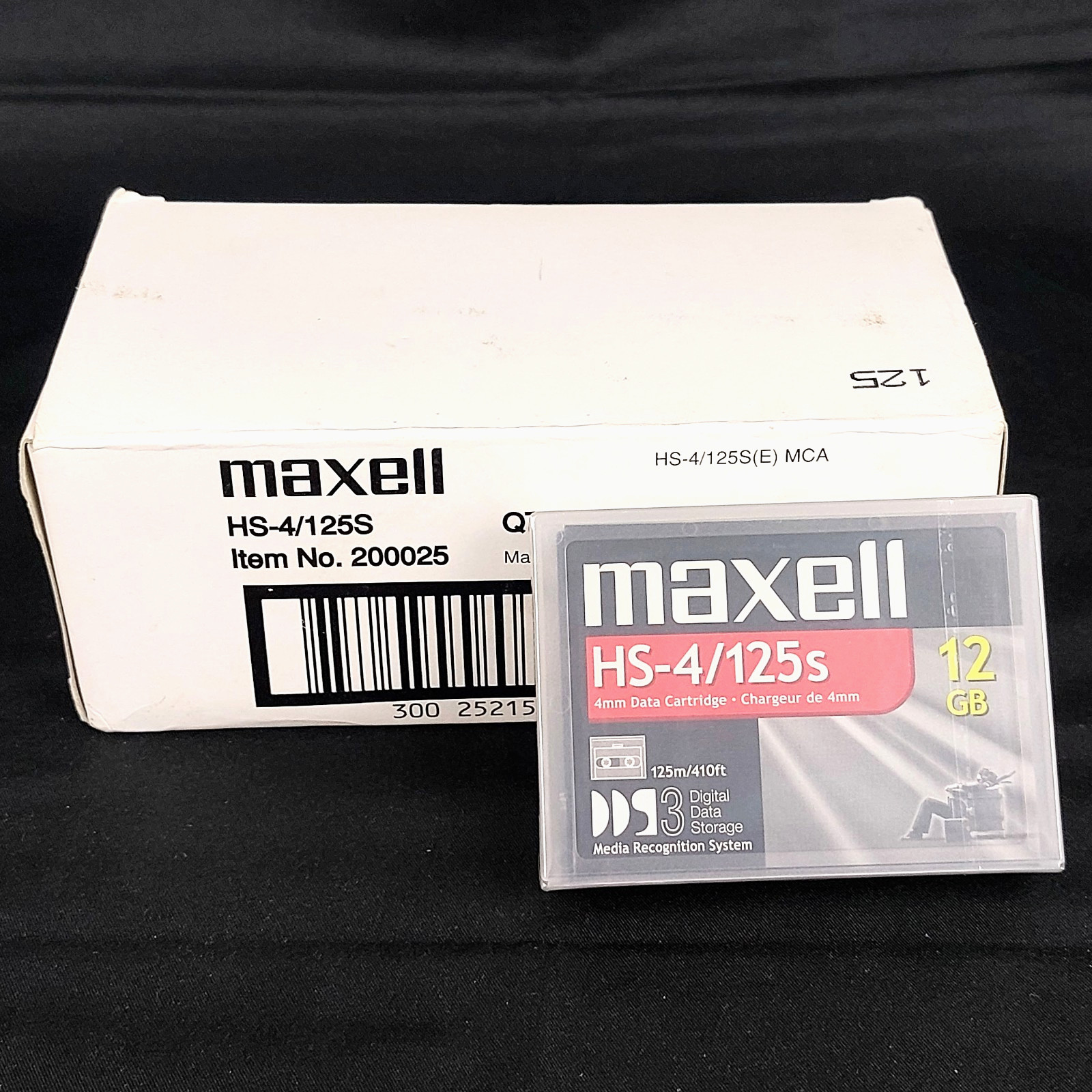 Maxell HS-4/125s 4mm DDS-3 Data Tape 12 GB Box of 10 Sealed Data Cartridge Tapes