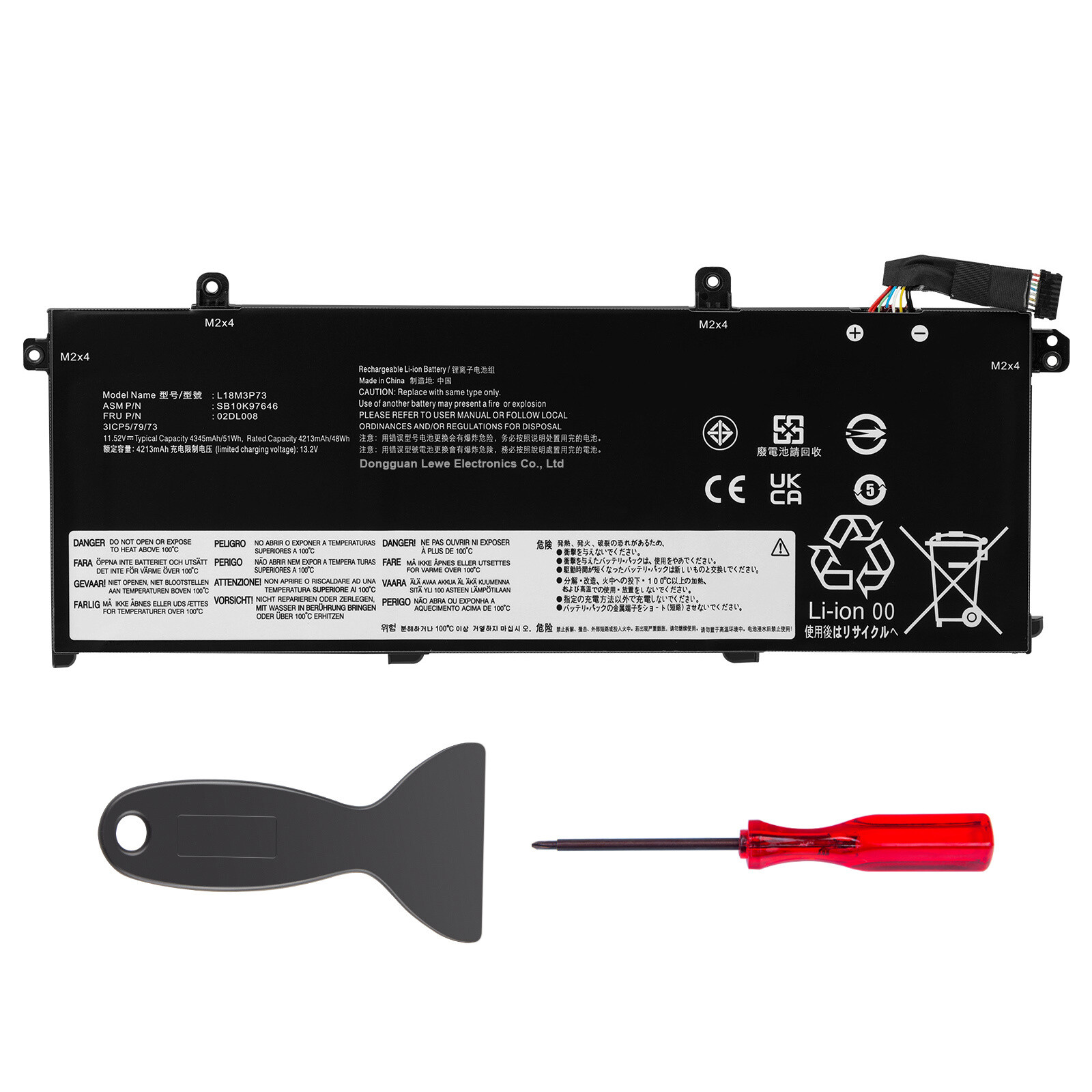 ❤️LOT L18L3P73 Battery For Lenovo ThinkPad T490 T495 P43S L18C3P72 L18M3P74 51Wh