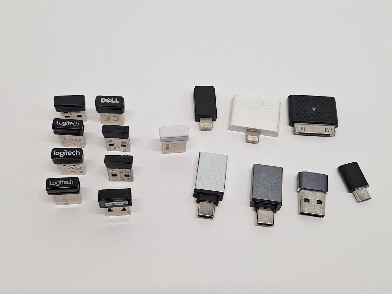 Lot of 16 USB Dongles and Various Converters