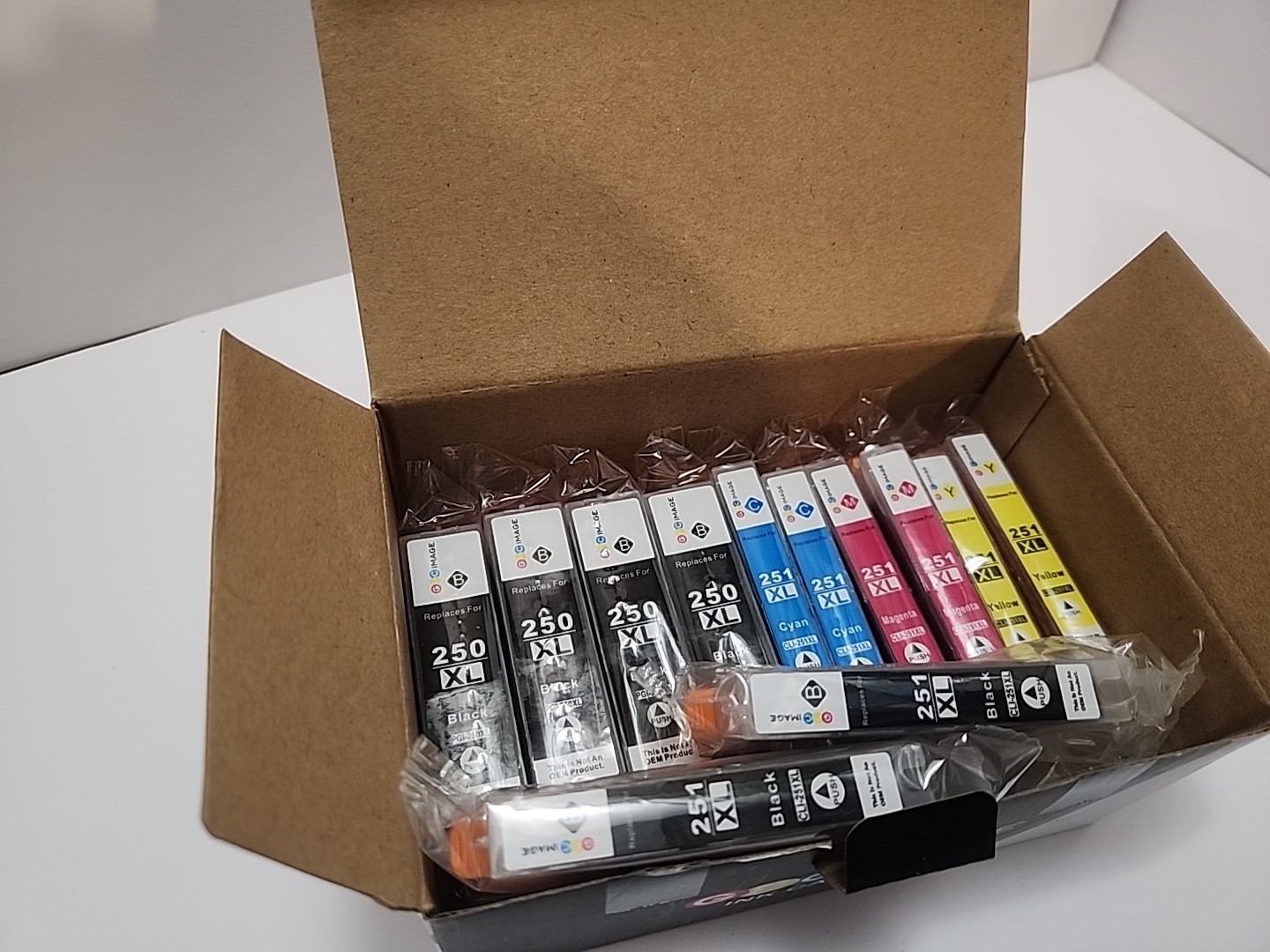 12 Pack GPC Image Ink Cartridge 250/251XL Black/Cyan/Yellow/Magenta Exp 11-28-20