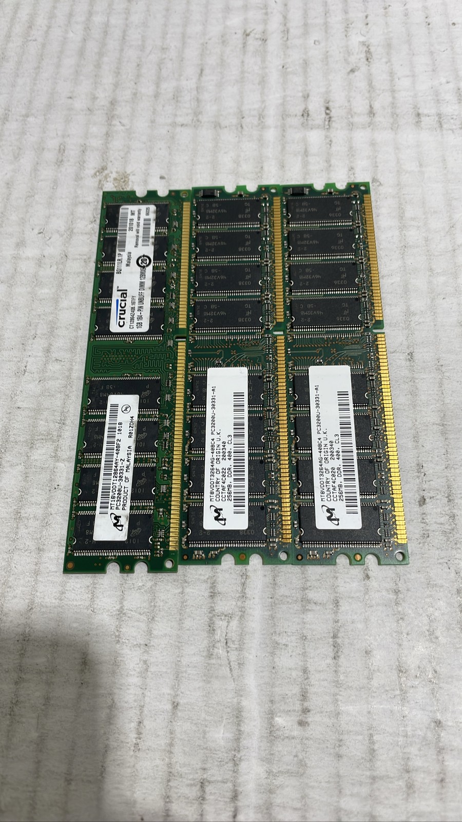 Micron MT8VDDT3264AG-40BC4 256MB MT16VDDT12864AY-40BF2 1GB Desktop Memory Lot