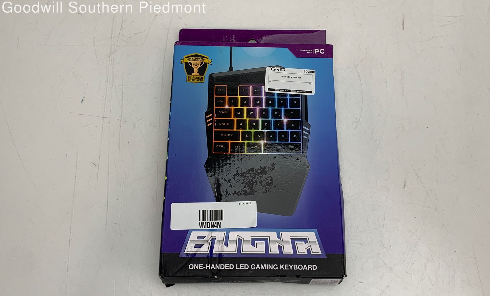 Bugha USB Wired One Handed LED Gaming Keyboard - Open Box