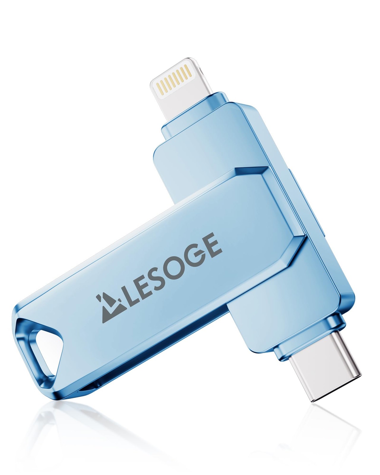 MFi Certified 256GB Flash Drive for iPhone Photo Stick Thumb 256GB, Ice Blue