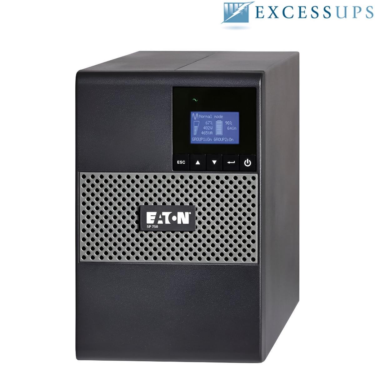 Eaton 5P UPS Tower 750VA 600W LCD 15A 120V Outputs: (8) 5-15R, 5P750 - Refurb...