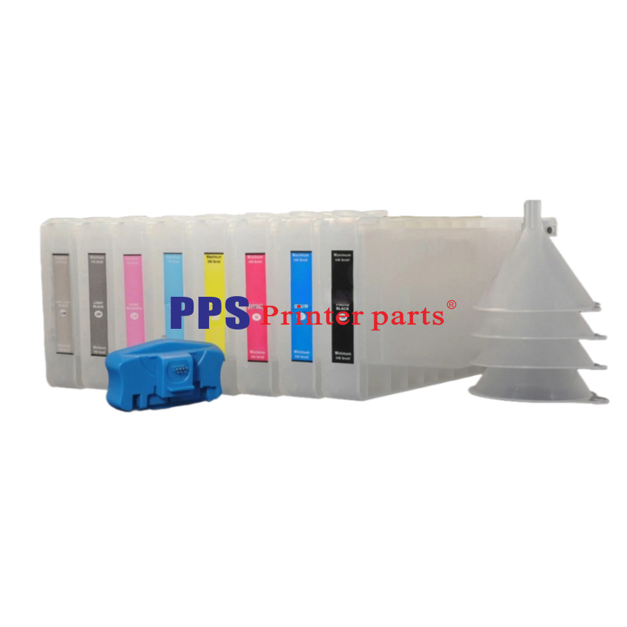 8*350 Refillable Pigment Ink Cartridge Epson Stylus Pro 9800 7800 Print Resetter