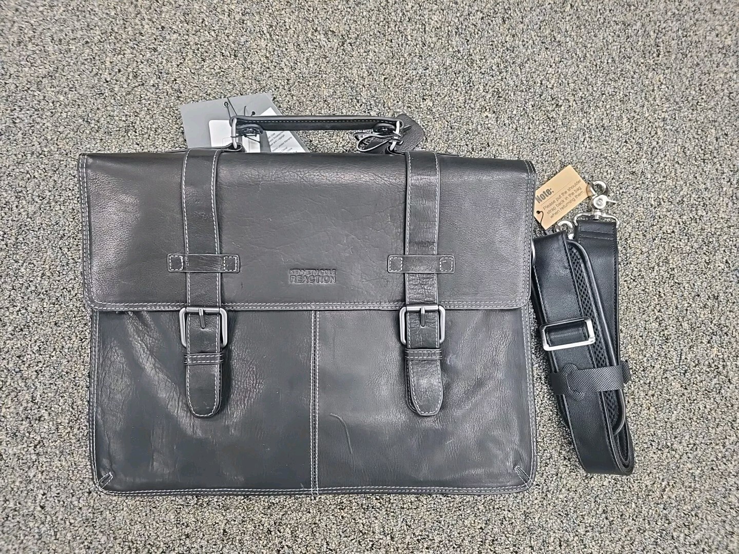 Kenneth Cole Reaction Leather 15.6-Inch Double Compartment Flapover Computer Bag