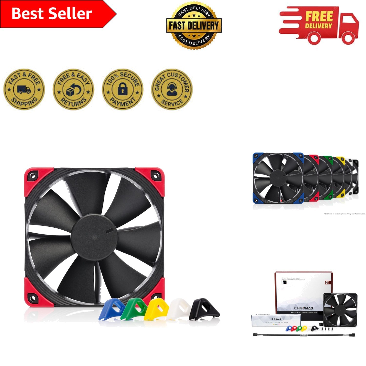 NF-F12 PWM 120mm  Quiet Fan - Ultra-Efficient Black Cooling Solution