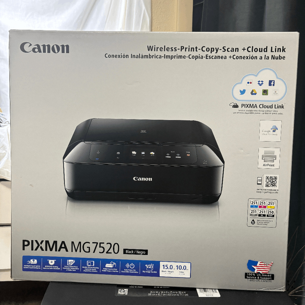 Canon Pixma MG7520 All-In-One Inkjet color Photo Printer Scanner Wireless Sealed